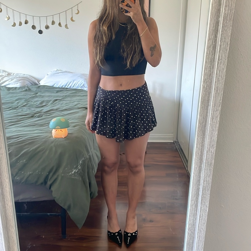 Free people polka dot mini skirt